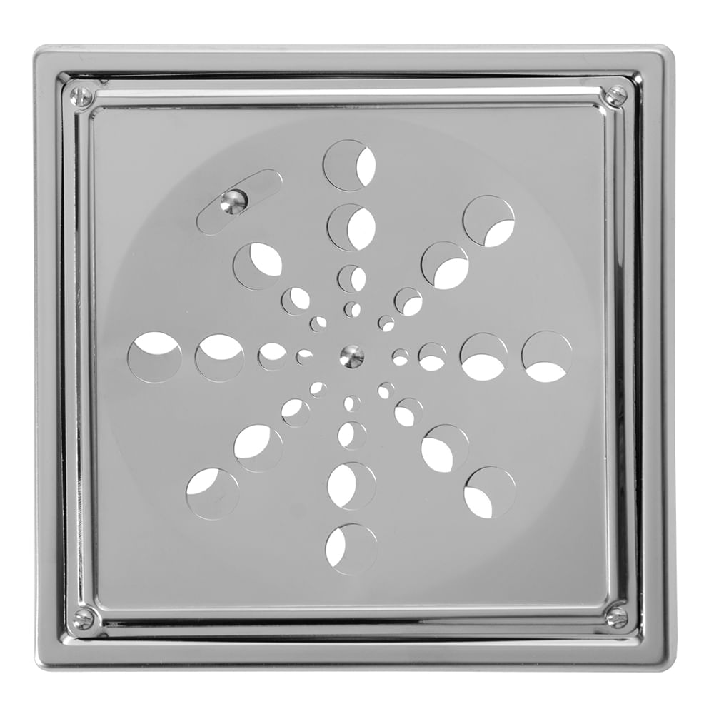 Grelha Quadrada em Aço Inox com Sistema Anti-inseto e com Caixilho 15 x 15cm Astra
